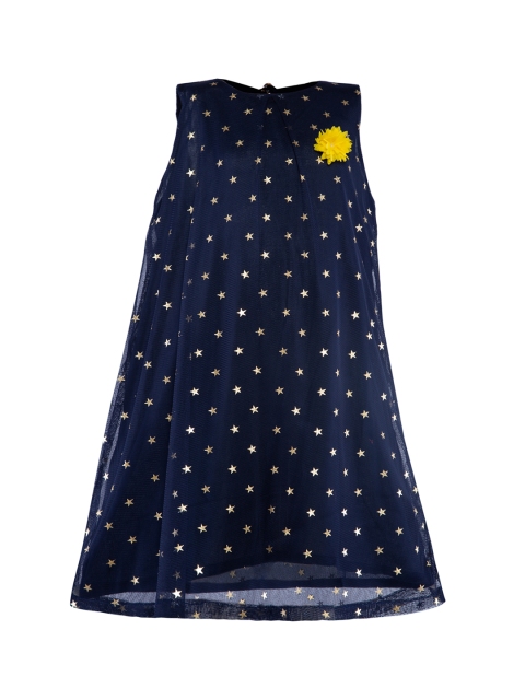 

Stylo Bug Girls Blue Printed A-Line Dress