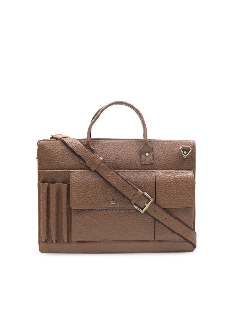 

Da Milano Unisex Brown Solid Leather Laptop Bag