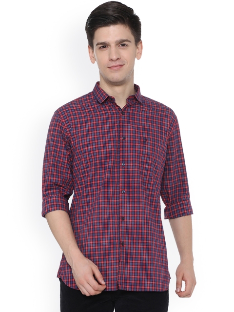 

Allen Solly Men Red & Blue Regular Fit Checked Casual Shirt