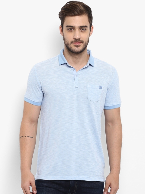 

Mufti Men Blue Solid Polo Collar Slim Fit T-shirt