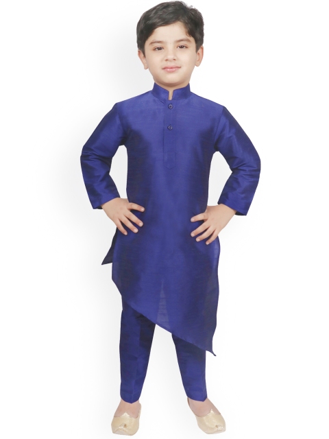 

SG YUVRAJ Boys Navyb Blue Solid Kurta with Churidar, Navy blue