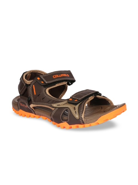 

Columbus Men Orange & Brown Sports Sandals