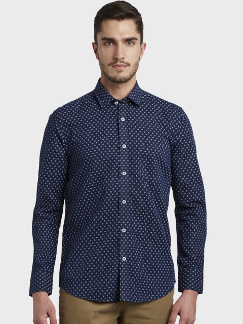 

ColorPlus Men Blue Slim Fit Printed Casual Shirt