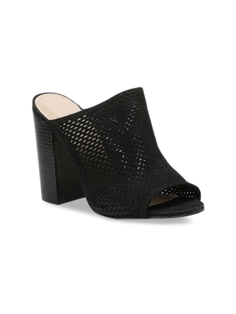 

ALDO Women Black Leather Textured Heels