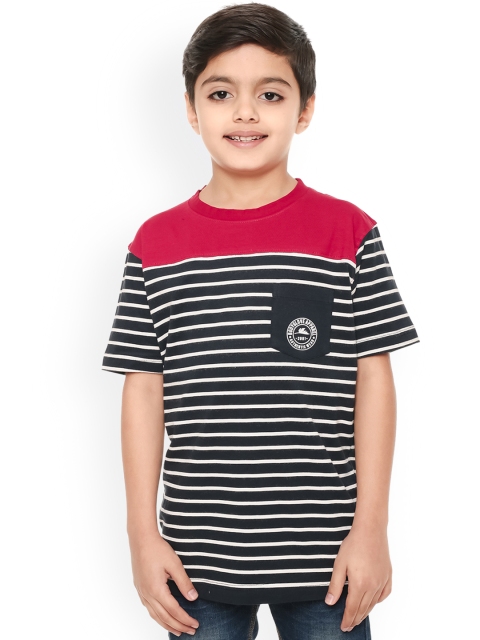 

BodyGlove Boys Black Striped Round Neck T-shirt