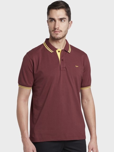 

ColorPlus Men Brown Solid Polo Collar T-shirt