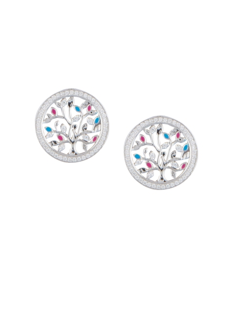 

bebe Silver-Toned Circular Studs