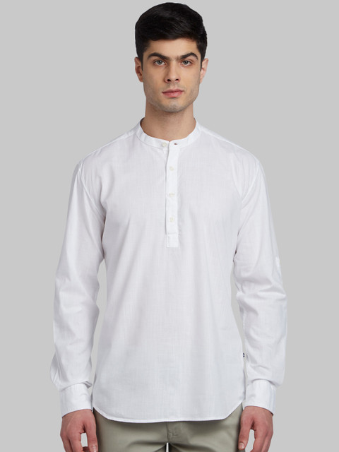 

Parx Men White Slim Fit Solid Casual Shirt