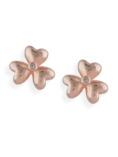 

bebe Silver-Plated Rose Gold Floral Studs