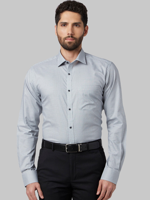 

Park Avenue Men Grey Slim Fit Checked Formal Shirt