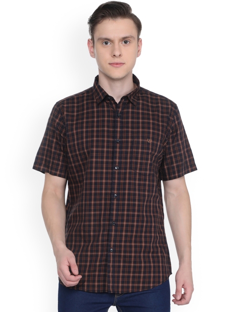 

Van Heusen Sport Men Black & Brown Slim Fit Checked Casual Shirt