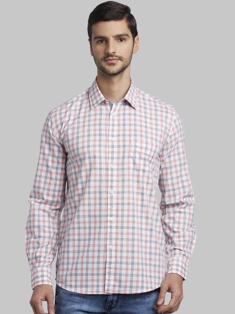 

Parx Men White & Red Slim Fit Checked Casual Shirt