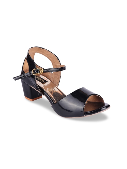 

Shoetopia Women Black Solid Sandals