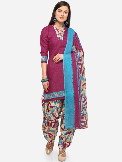

Rajnandini Pink Cotton Blend Unstitched Dress Material