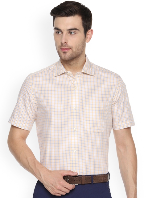 

Louis Philippe Men Yellow Classic Regular Fit Checked Formal Shirt
