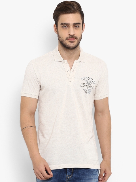 

Mufti Men Beige Solid Polo Collar Slim Fit Pure Cotton T-shirt