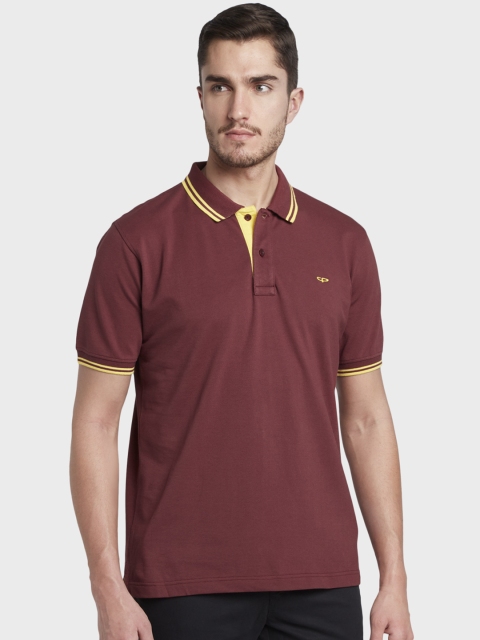 

ColorPlus Men Maroon Solid Polo Collar T-shirt