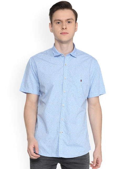

Louis Philippe Men Blue Slim Fit Printed Casual Shirt