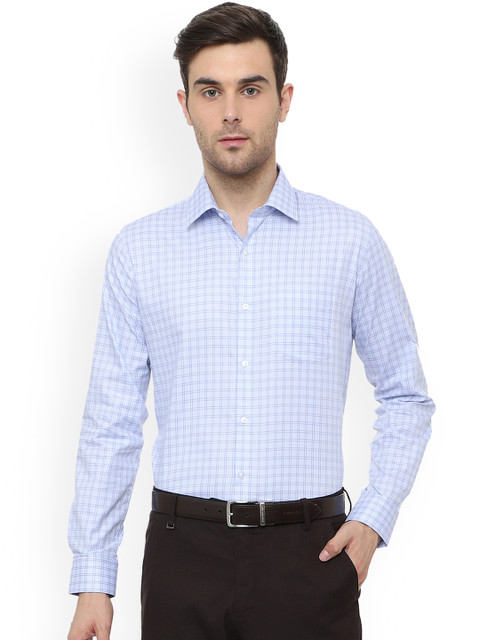 

Van Heusen Men Blue Slim Fit Checked Formal Shirt