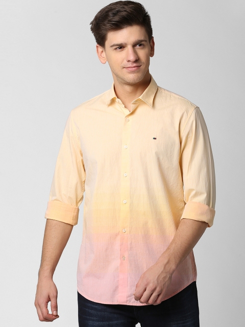 

Peter England Casuals Men Yellow & Pink Slim Fit Faded Casual Shirt