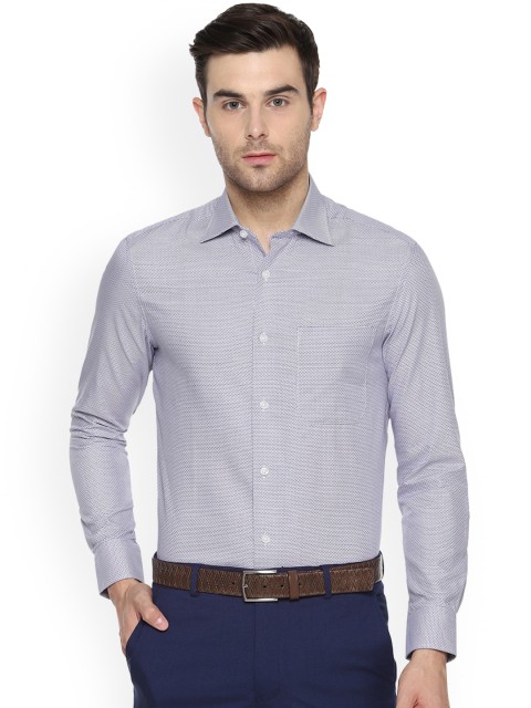 

Louis Philippe Men Blue Classic Regular Fit Self Design Formal Shirt