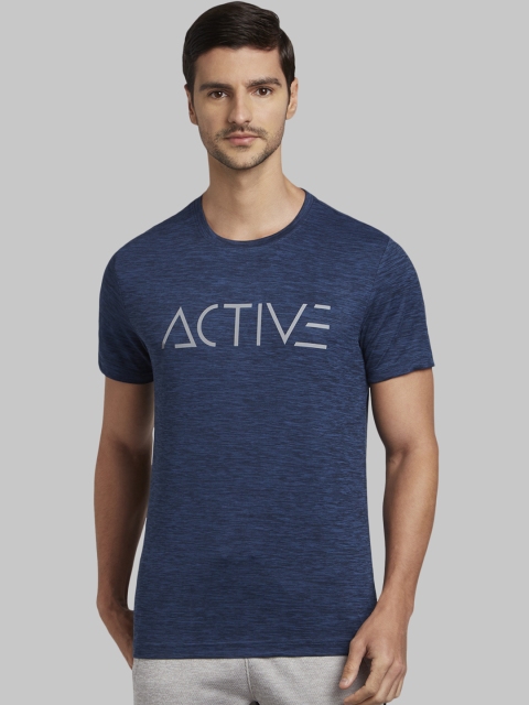 

Parx Men Blue Printed Round Neck T-shirt
