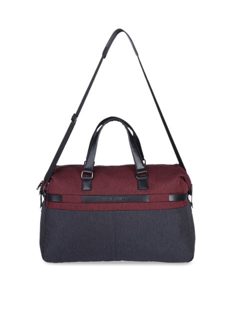 

Nasher Miles Unisex Grey & Maroon Colourblocked Duffle Bag