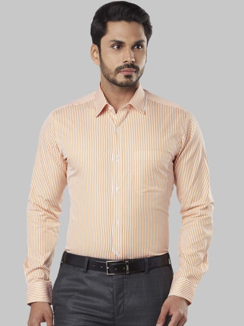 

Raymond Men Orange & White Slim Fit Striped Formal Shirt