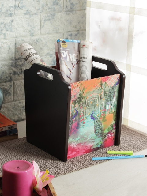 

India Circus by Krsnaa Mehta Coffee Brown & Orange MDF Magazine Organiser