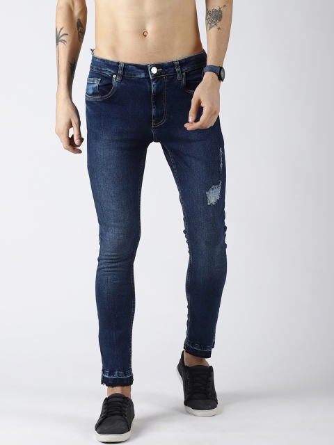 Blue Saint Men Blue Slim Fit Mid-Rise Mildly Distressed Jeans
