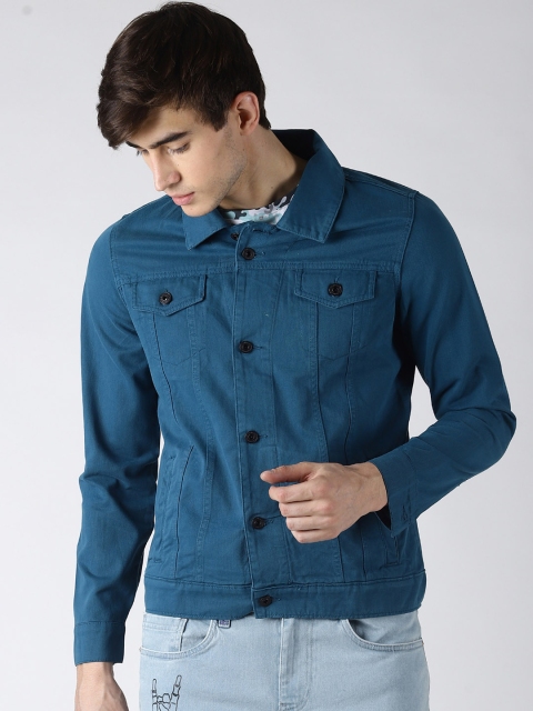 

Blue Saint Men Blue Solid Denim Jacket