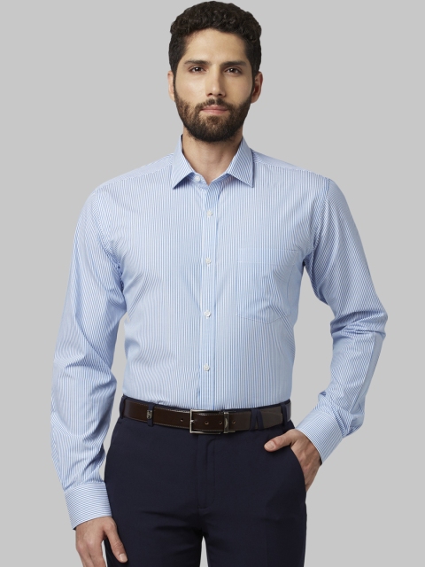 

Park Avenue Men Blue Slim Fit Striped Formal Shirt