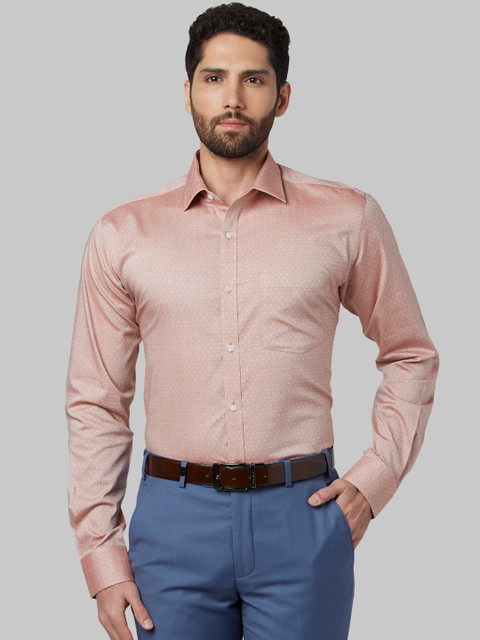 

Park Avenue Men Beige Slim Fit Self Design Formal Shirt