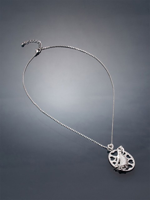 

shaze Silver-Toned Brass Rhodium-Plated Chain