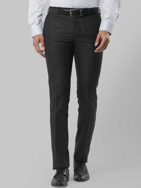

Raymond Men Black Slim Fit Solid Formal Trousers