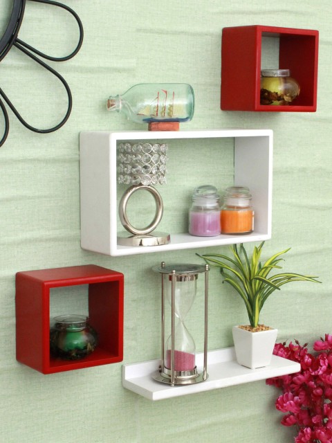 

Home Sparkle Set of 4 Wall Shelves, White