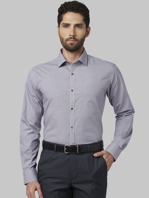 

Park Avenue Men Red & Blue Slim Fit Printed Formal Shirt
