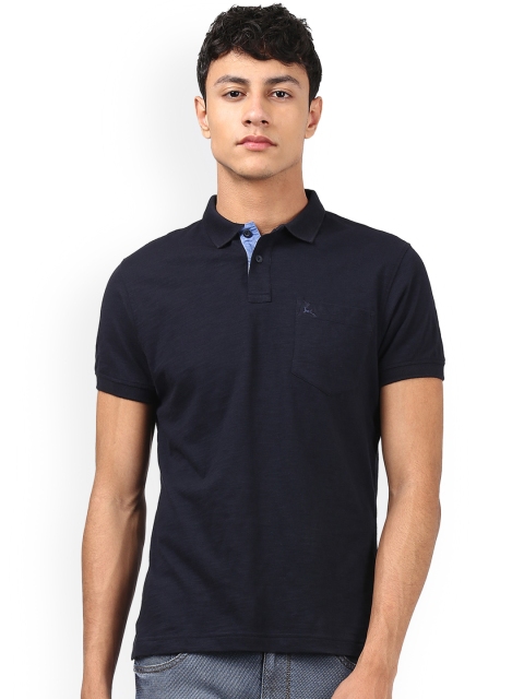 

Parx Men Navy Blue Printed Polo Collar T-shirt