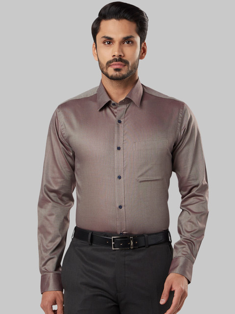 

Raymond Men Brown Slim Fit Self Design Formal Shirt
