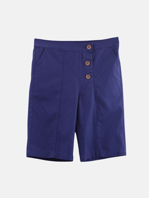 

Beebay Girls Navy Blue Regular Fit Solid Regular Trousers