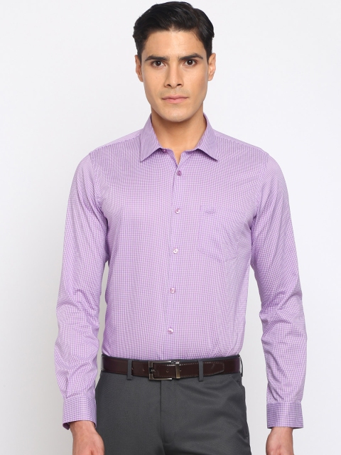 

Crocodile Men Purple Slim Fit Checked Formal Shirt