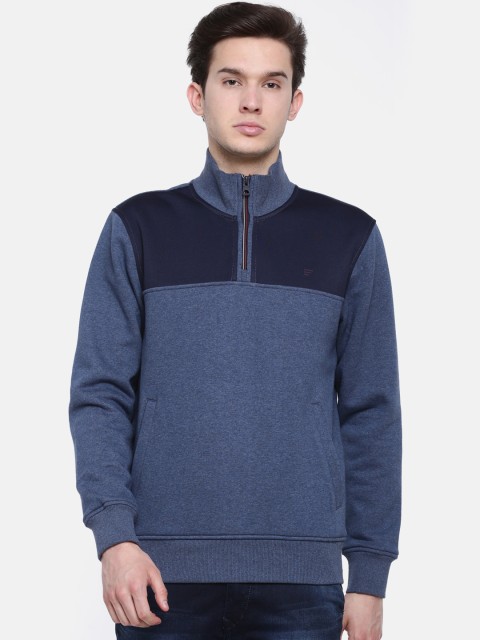 

t-base Men Blue Colourblocked Sweatshirt