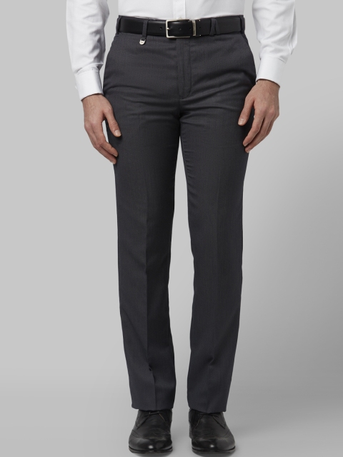 

Park Avenue Men Grey Slim Fit Self Design Formal Trousers