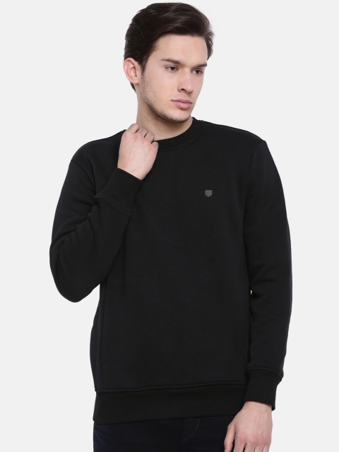 

t-base Men Black Solid Sweatshirt