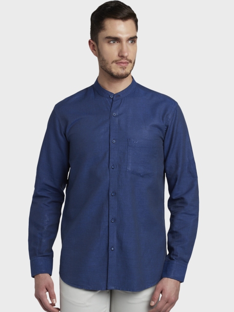 

ColorPlus Men Blue Tailored Fit Solid Casual Shirt