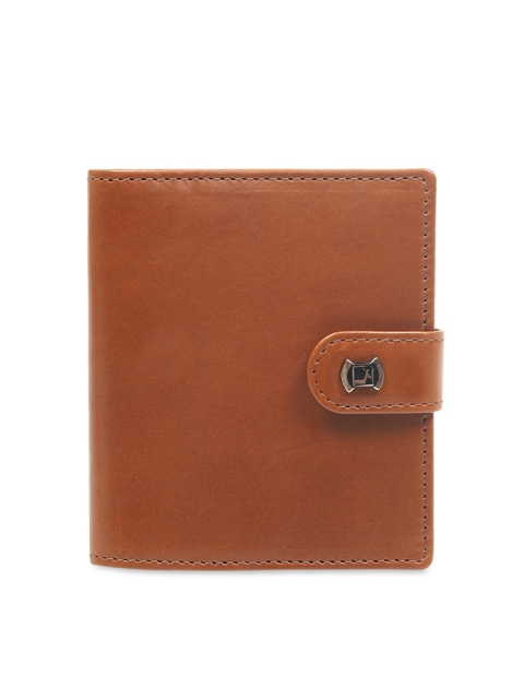 Da Milano Men Brown Solid Leather Card Holder
