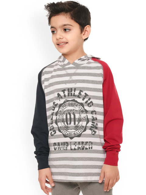 

BodyGlove Boys White & Red Striped Hood T-shirt