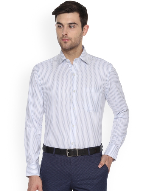 

Louis Philippe Men Blue Regular Fit Self Design Formal Shirt