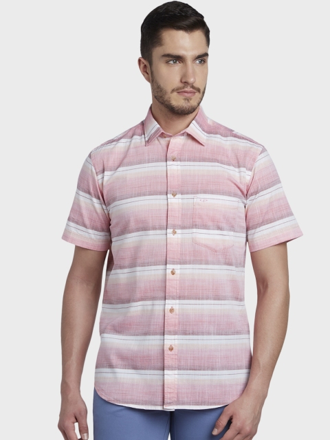

ColorPlus Men Red & White Striped Casual Shirt