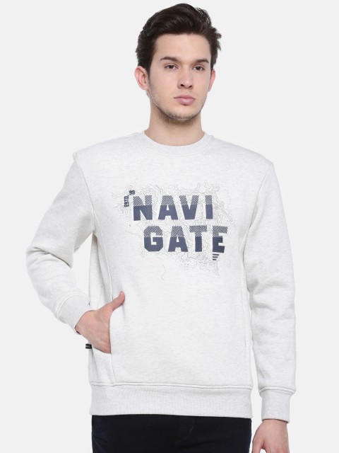 

t-base Men Grey Printed Sweatshirt